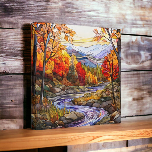 Mountains, Trees, And A River wall art