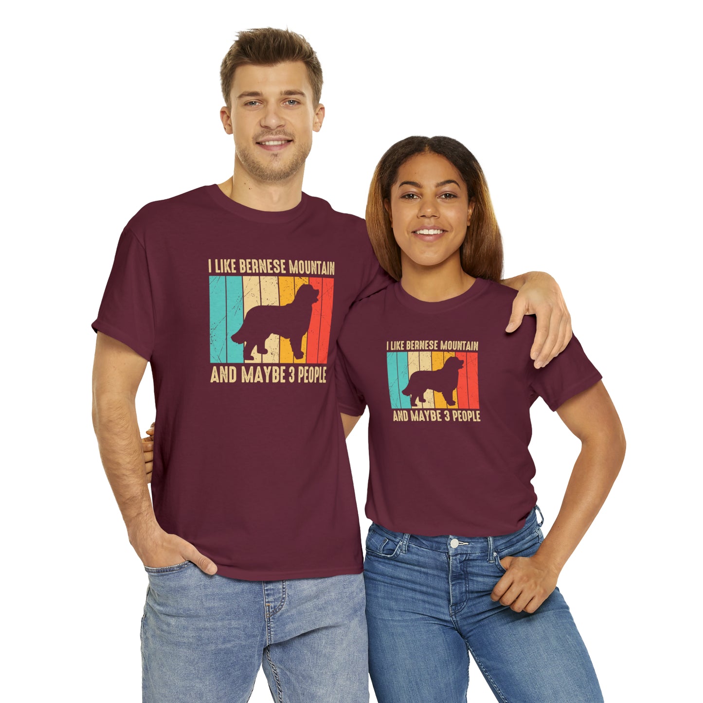 "Bernese Mountain Dog & 3 People" T-Shirt - Weave Got Gifts - Unique Gifts You Won’t Find Anywhere Else!