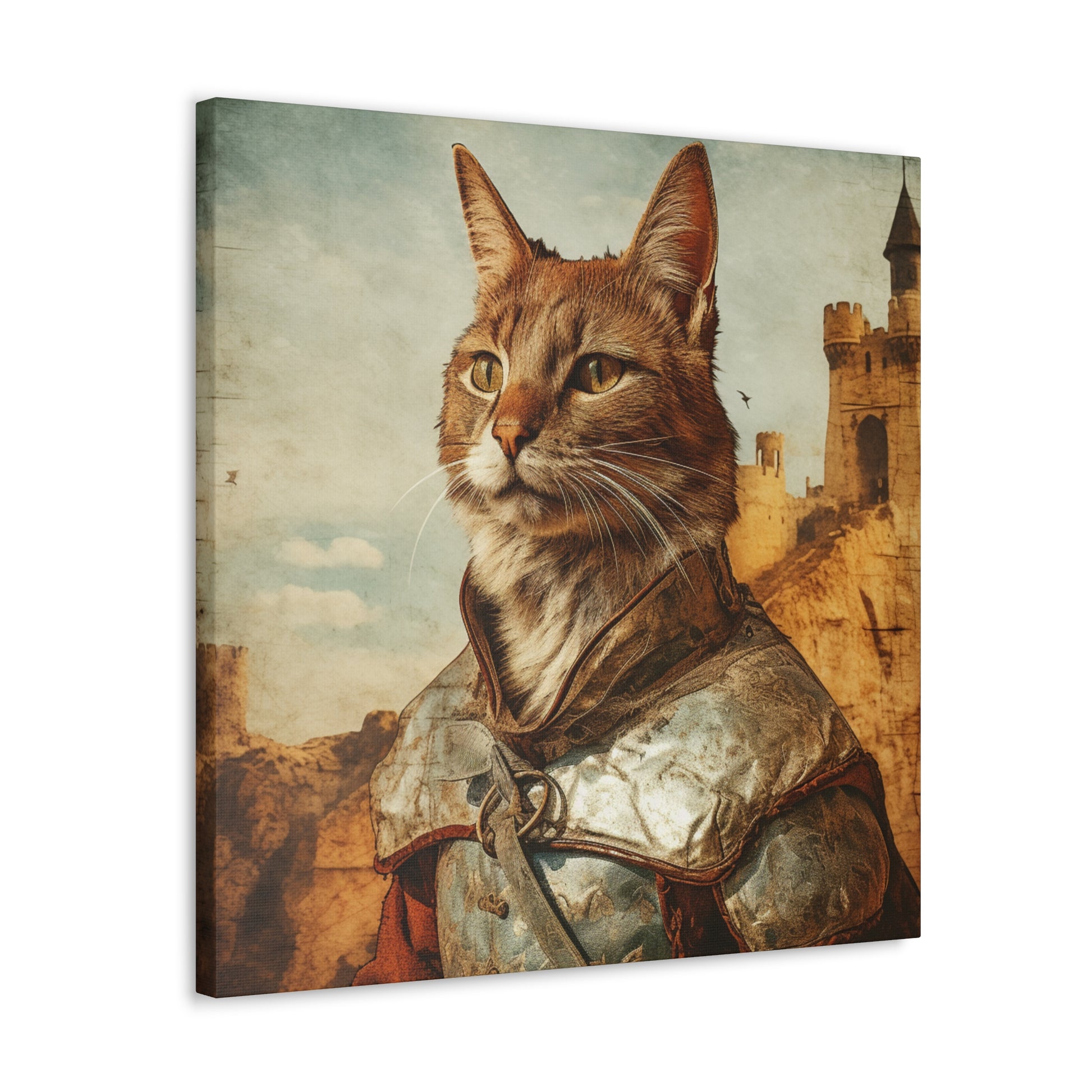 "Medieval Cat Knight" Wall Art - Weave Got Gifts - Unique Gifts You Won’t Find Anywhere Else!