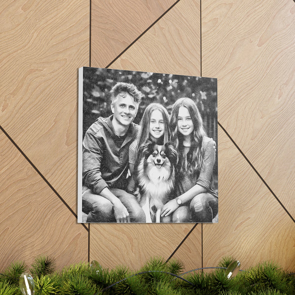 "Black & White Family Photo" Custom Wall Art - Weave Got Gifts - Unique Gifts You Won’t Find Anywhere Else!