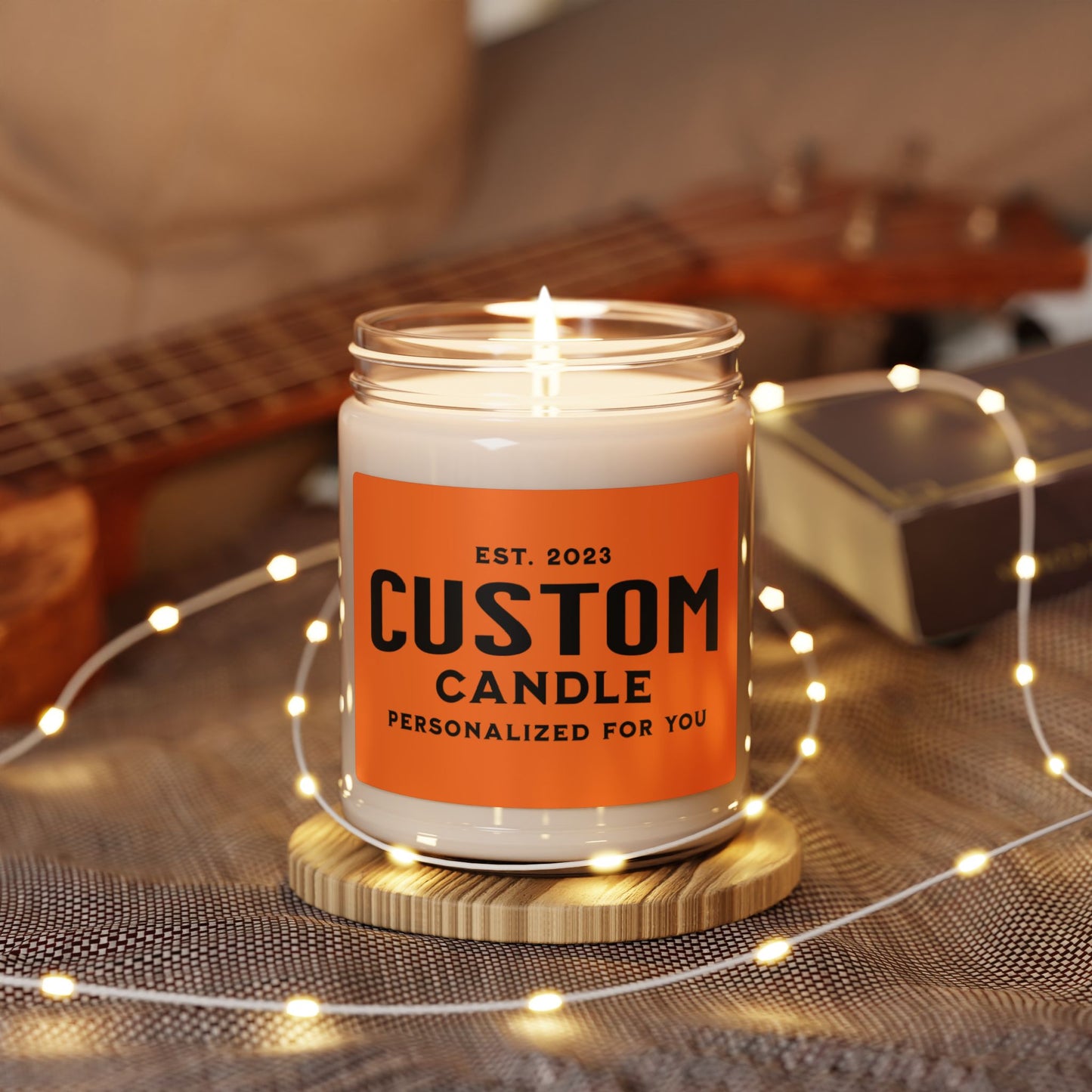 Soy wax custom candle with text option
