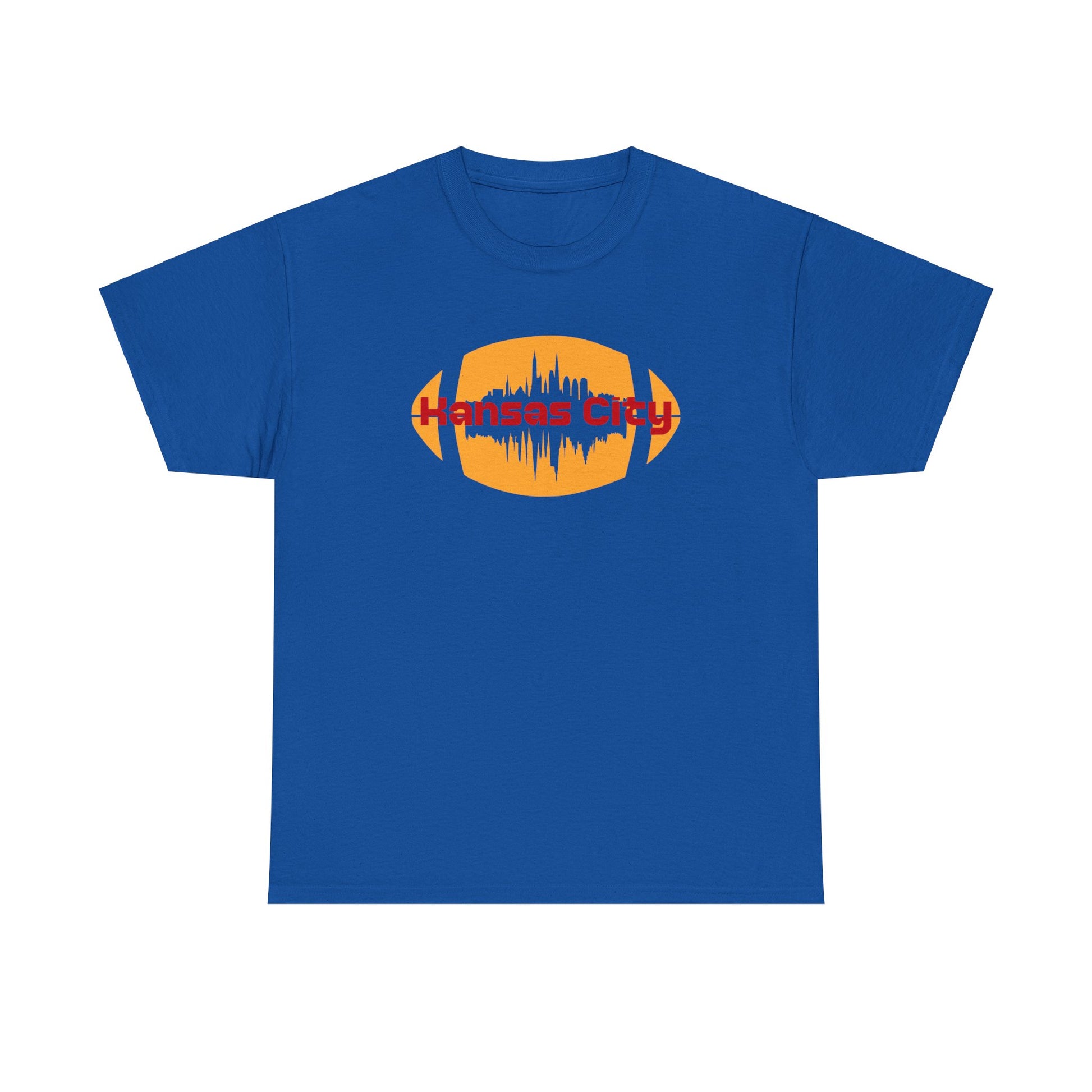 Comfortable football t-shirt with city skyline graphic
