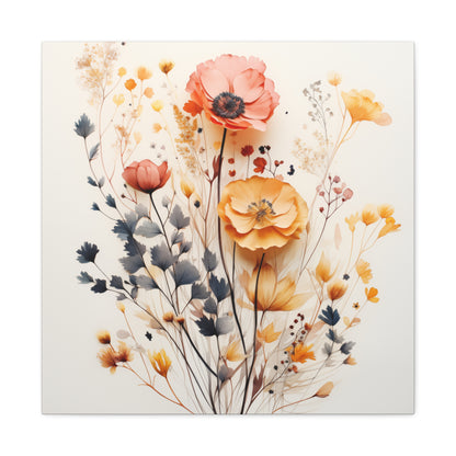 Watercolor flower wall art for living room
