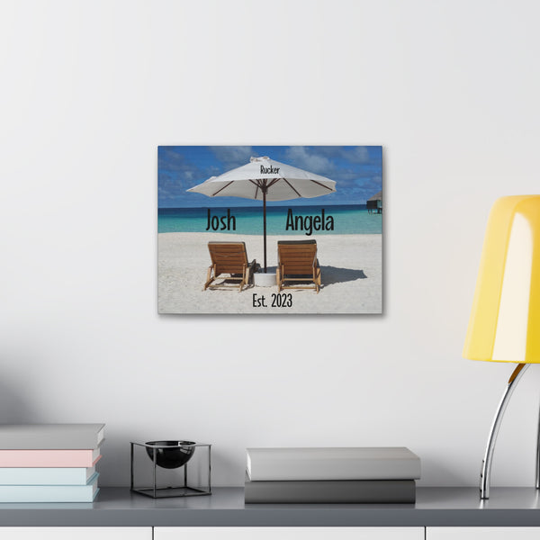 "Beach Chairs Honeymoon" Custom Wall Art - Weave Got Gifts - Unique Gifts You Won’t Find Anywhere Else!