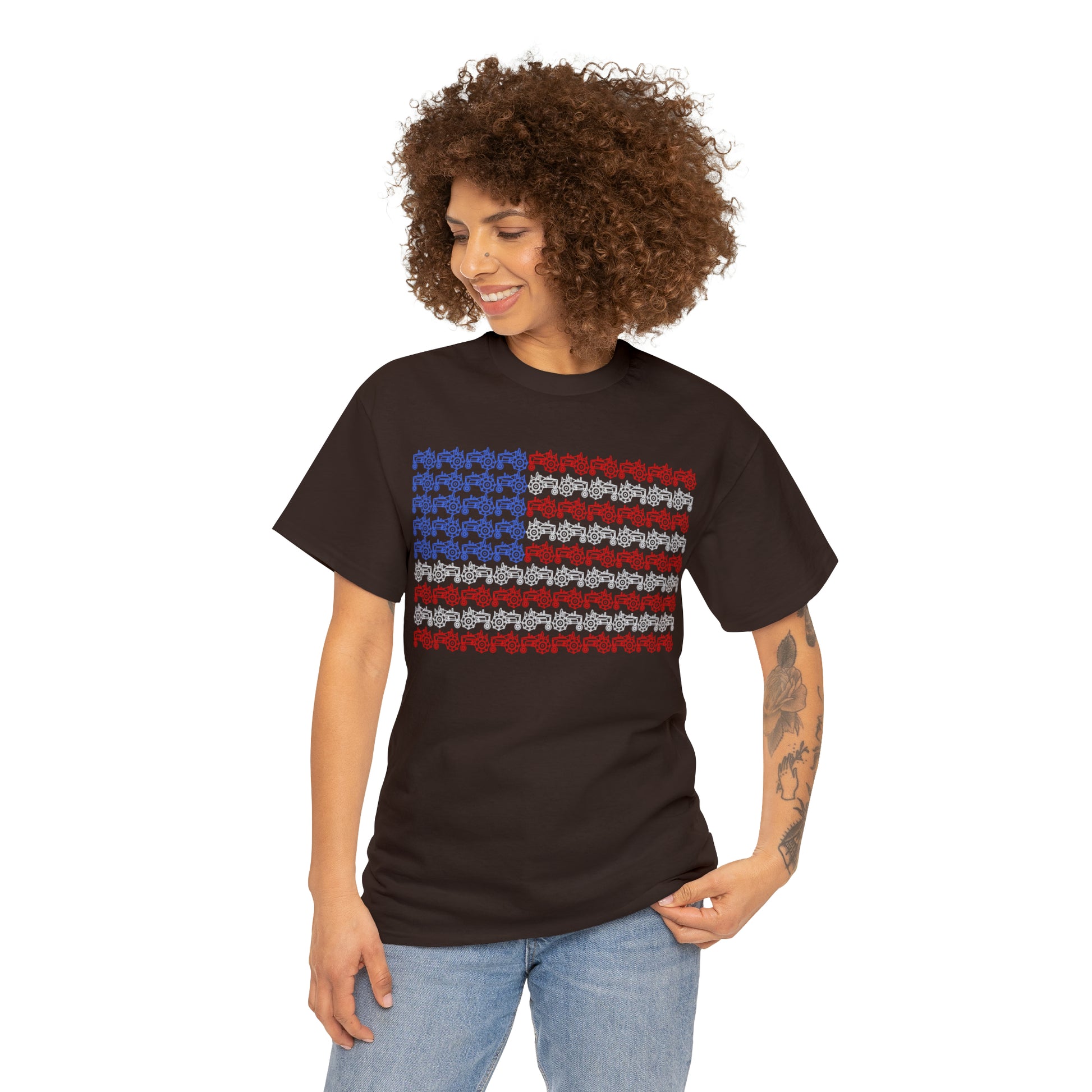 "American Flag Tractors" T-Shirt - Weave Got Gifts - Unique Gifts You Won’t Find Anywhere Else!