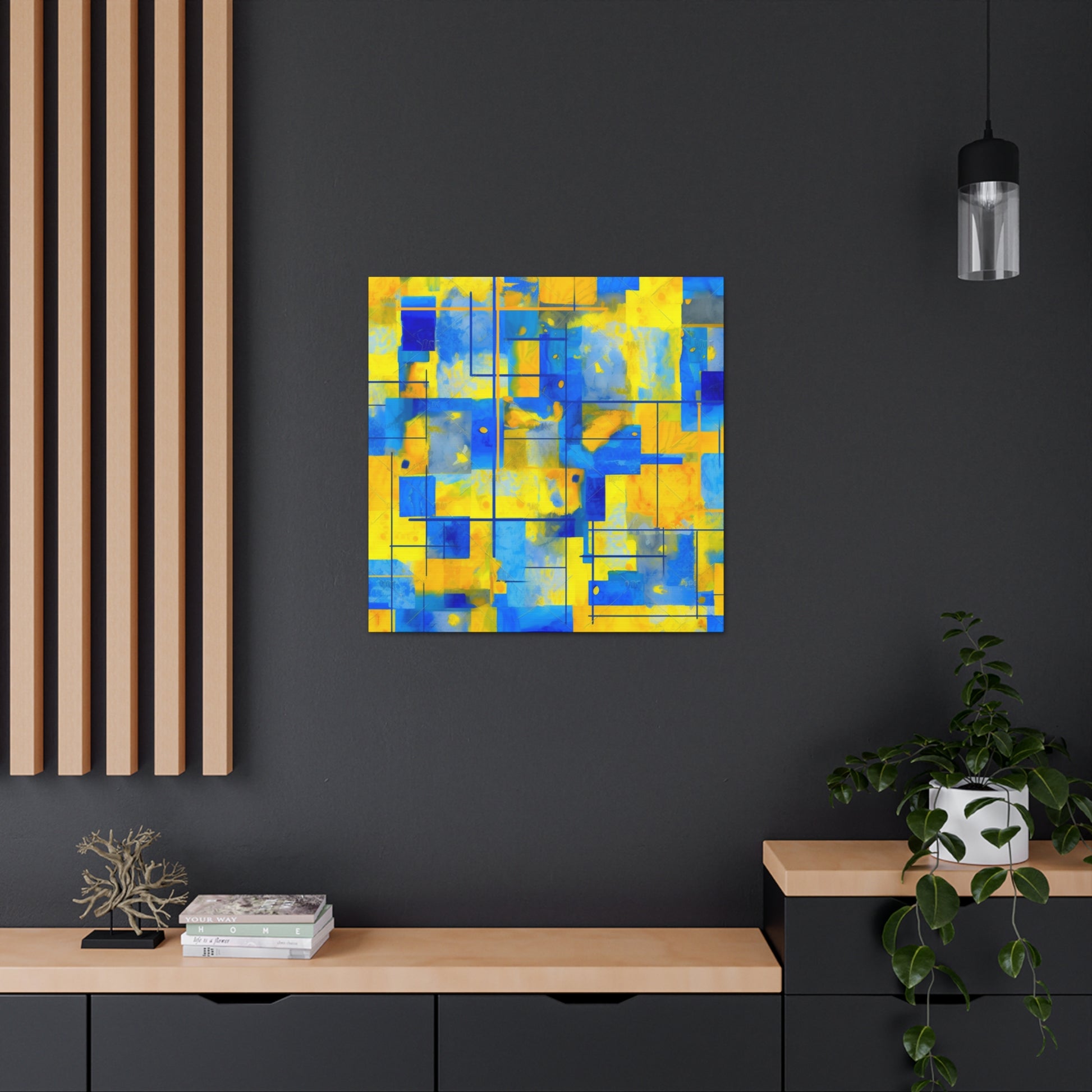 "Yellow & Blue" Canvas Wall Art - Weave Got Gifts - Unique Gifts You Won’t Find Anywhere Else!