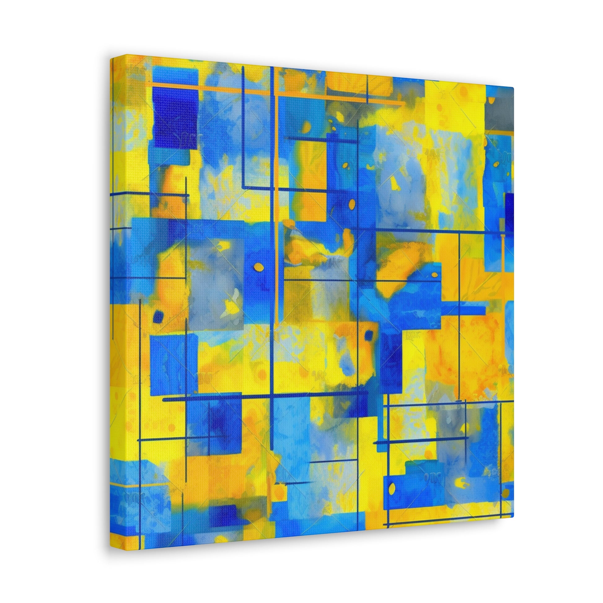 "Yellow & Blue" Canvas Wall Art - Weave Got Gifts - Unique Gifts You Won’t Find Anywhere Else!