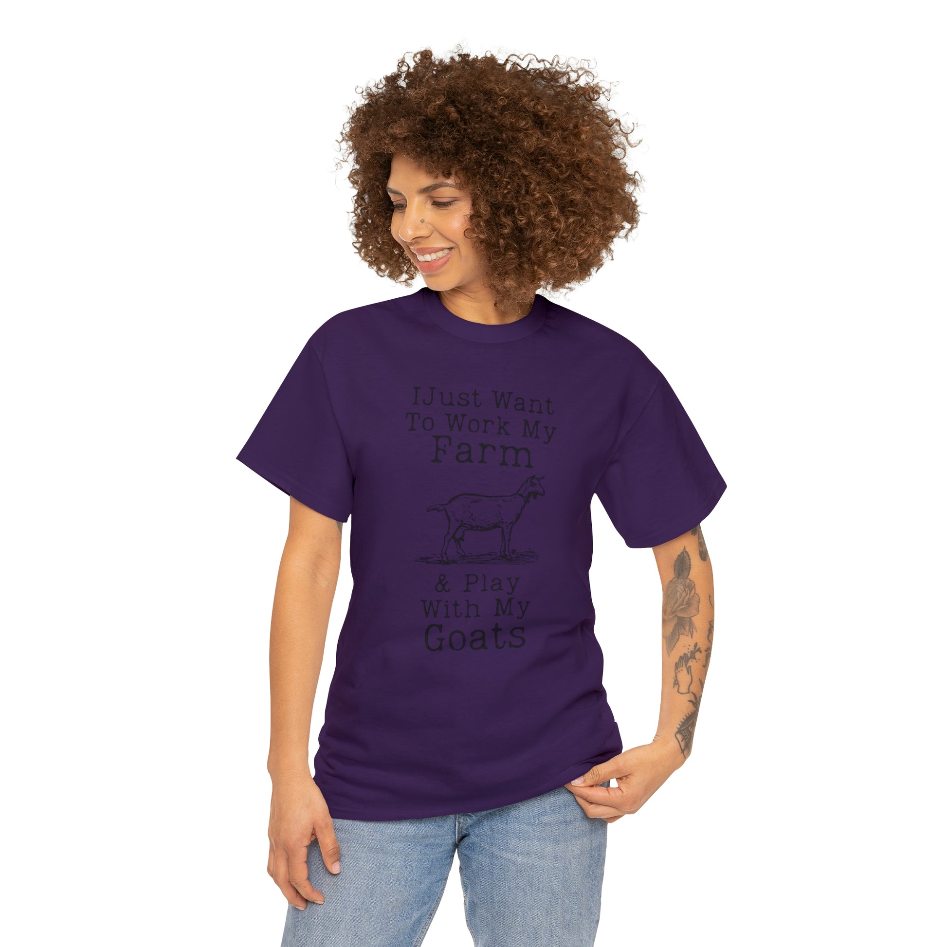 "I Just Want To Work My Farm & Play With My Goats" T-Shirt - Weave Got Gifts - Unique Gifts You Won’t Find Anywhere Else!