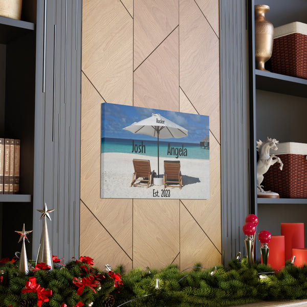 "Beach Chairs Honeymoon" Custom Wall Art - Weave Got Gifts - Unique Gifts You Won’t Find Anywhere Else!