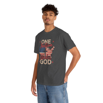 God country shirt with USA outline and cross symbol
