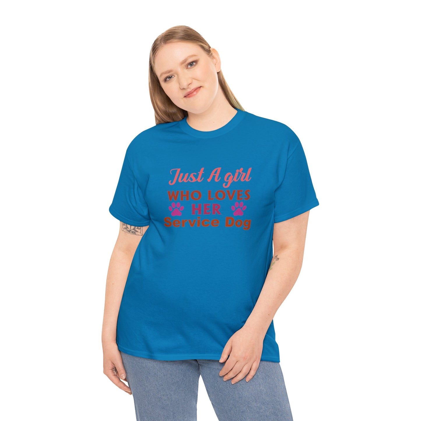 "Just A Girl Who Loves Her Service Dog" Women's T-Shirt - Weave Got Gifts - Unique Gifts You Won’t Find Anywhere Else!