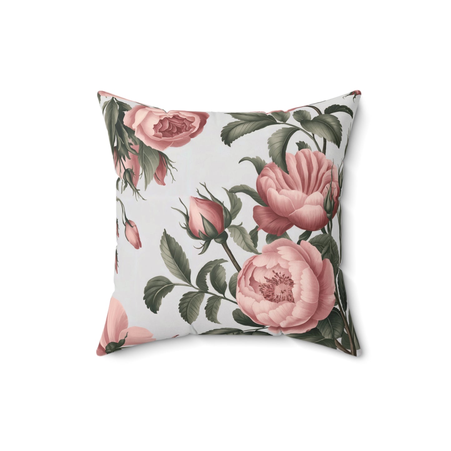 Pink Floral Throw Pillow