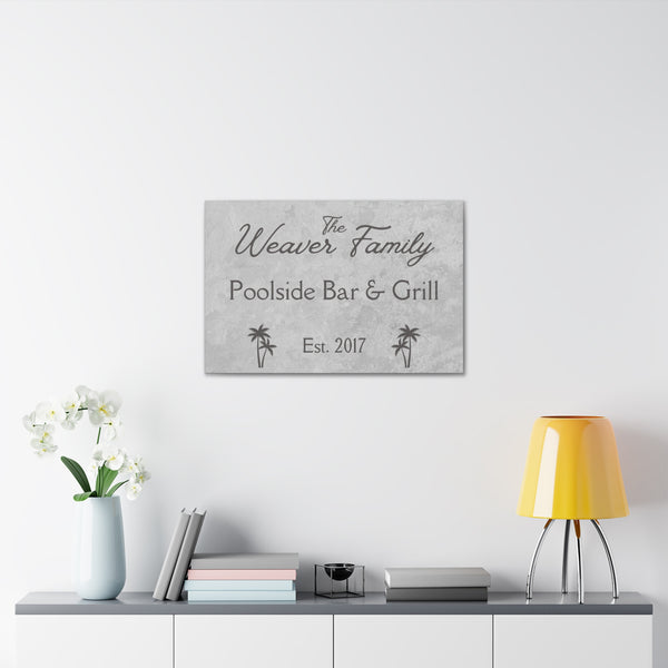 Custom "Family Poolside Bar & Grill" Wall Art - Weave Got Gifts - Unique Gifts You Won’t Find Anywhere Else!