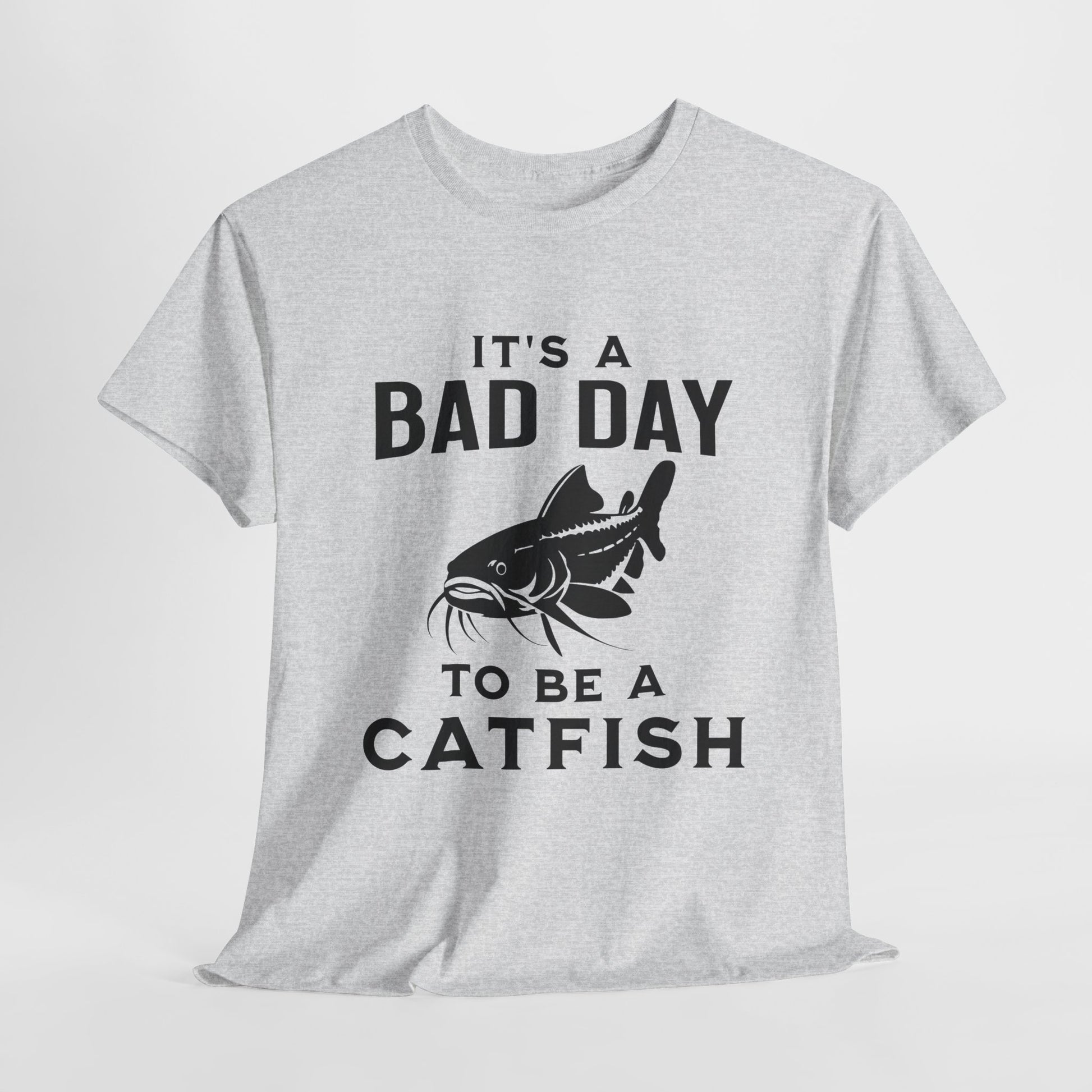 Bold black fishing T-shirt for anglers with humor
