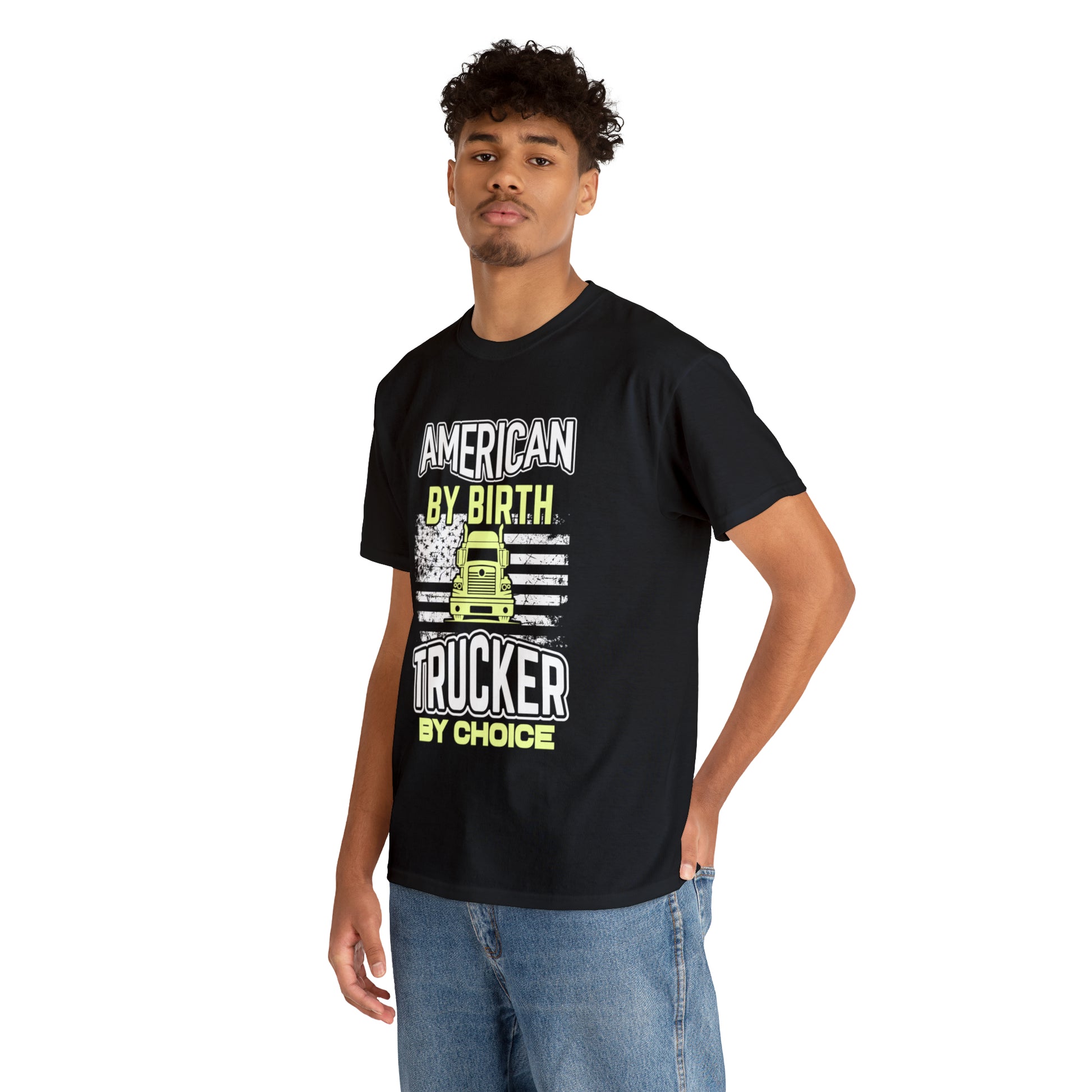 "American By Birth, Trucker By Choice" T-Shirt - Weave Got Gifts - Unique Gifts You Won’t Find Anywhere Else!