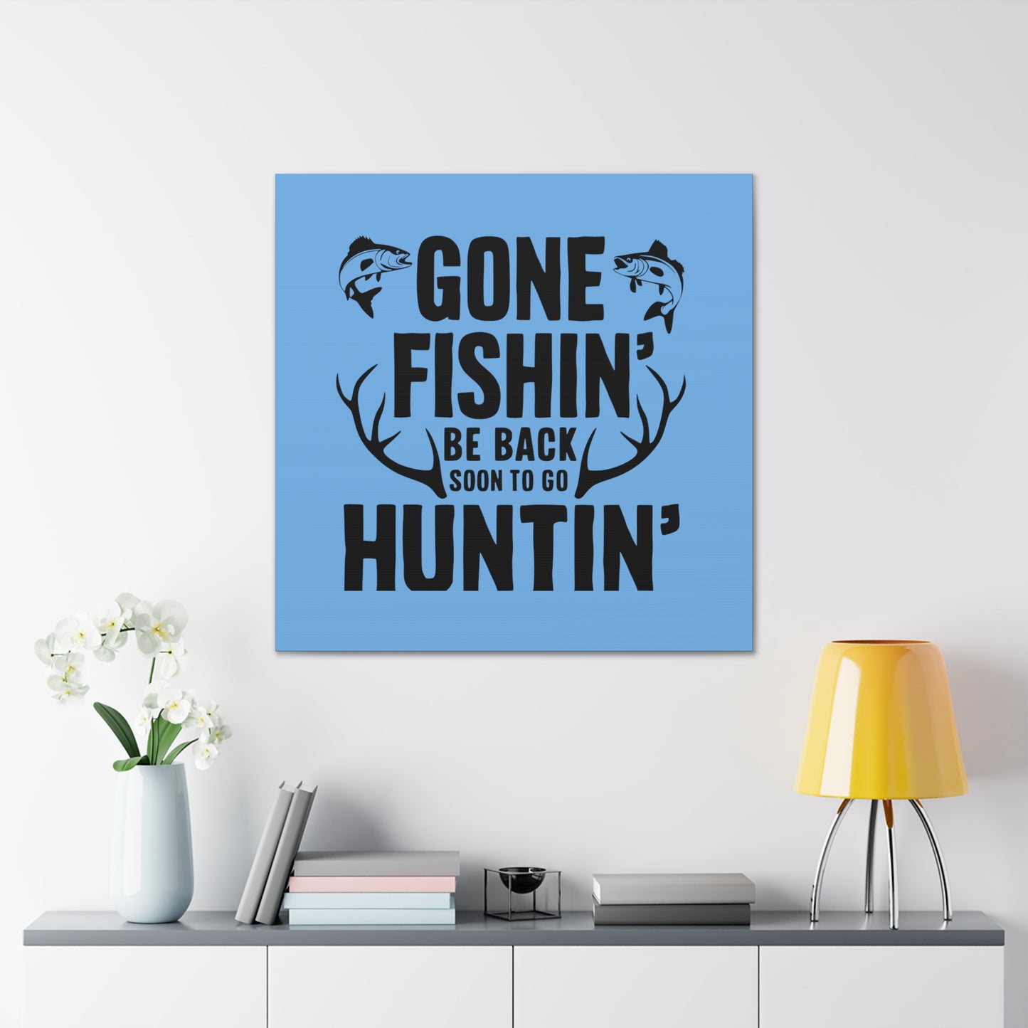 Gone Fishin' wall mural for man caves and cabins
