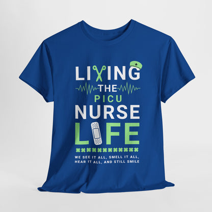 Pediatric nurse shirt with humorous saying
