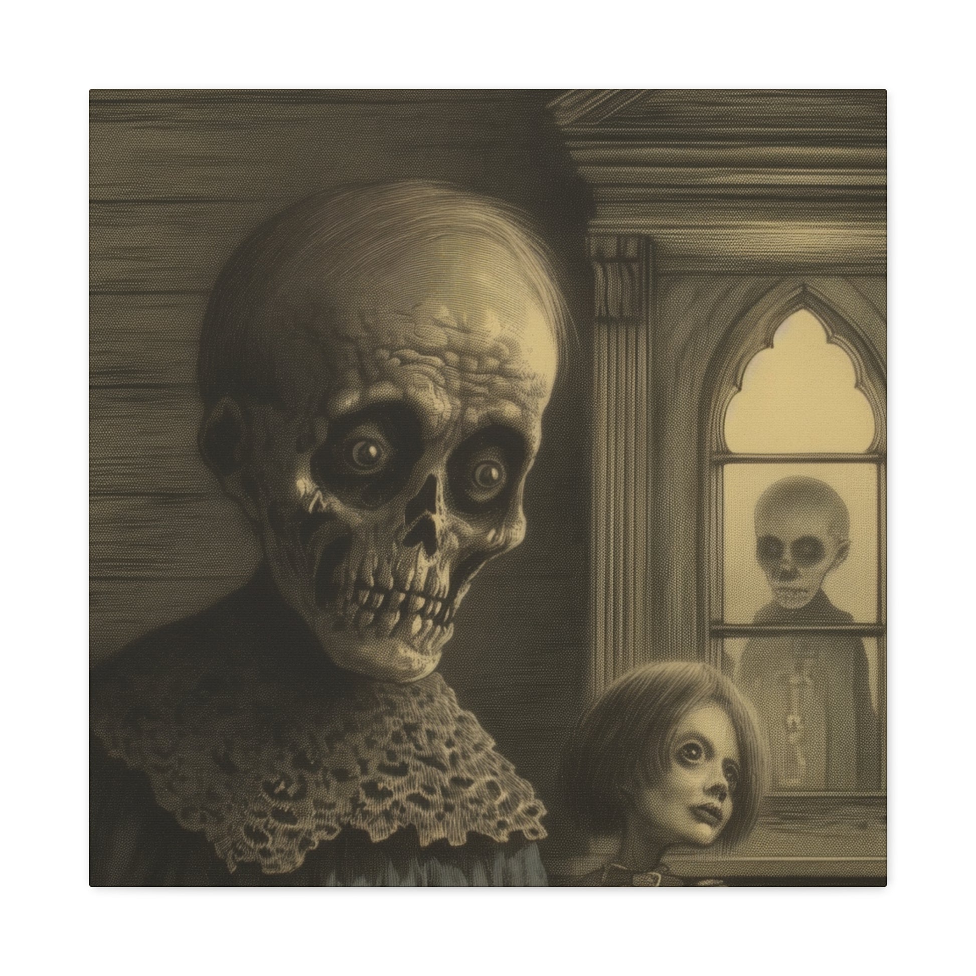 Monochrome gothic wall art for Halloween or eerie spaces
