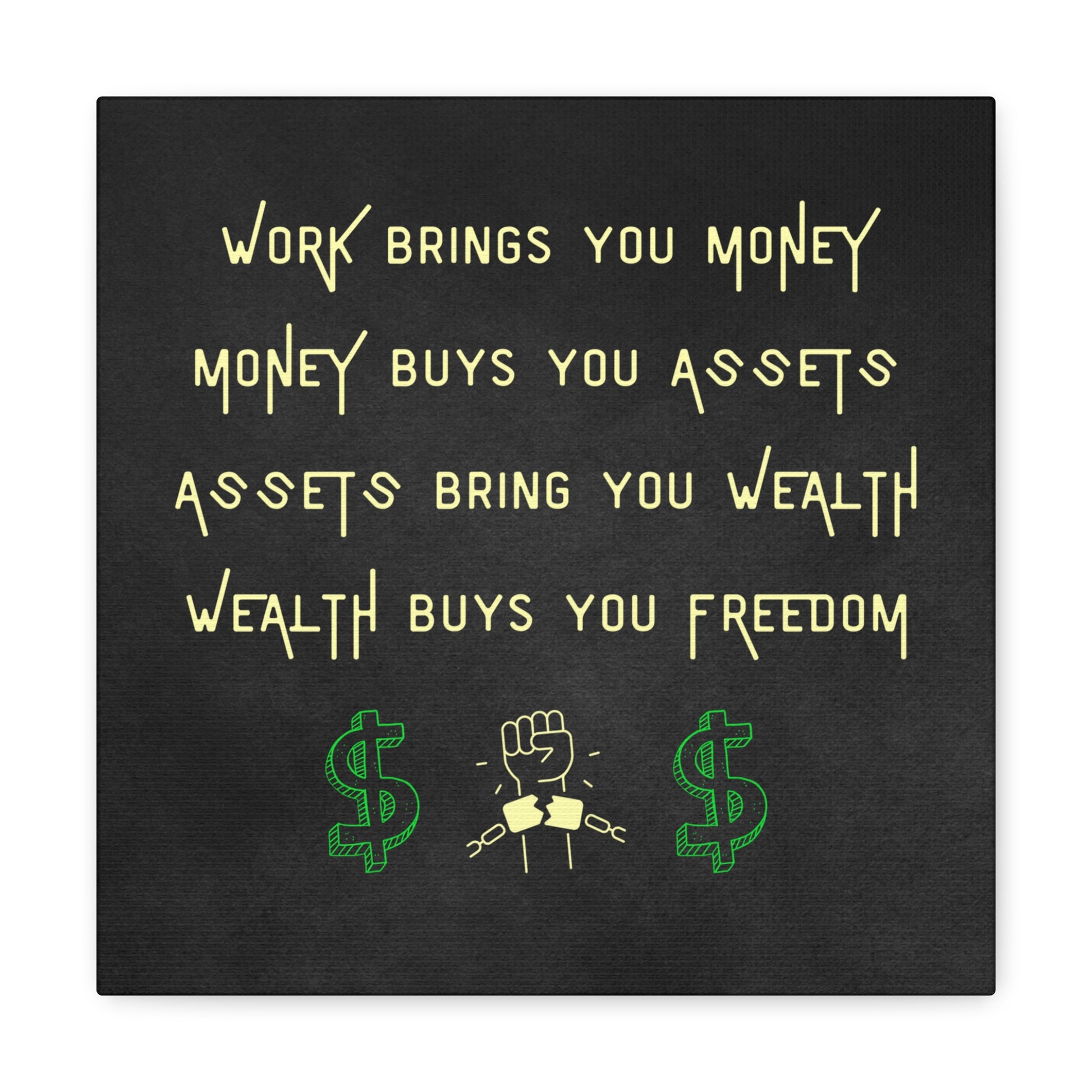 Inspirational wealth quote wall art
