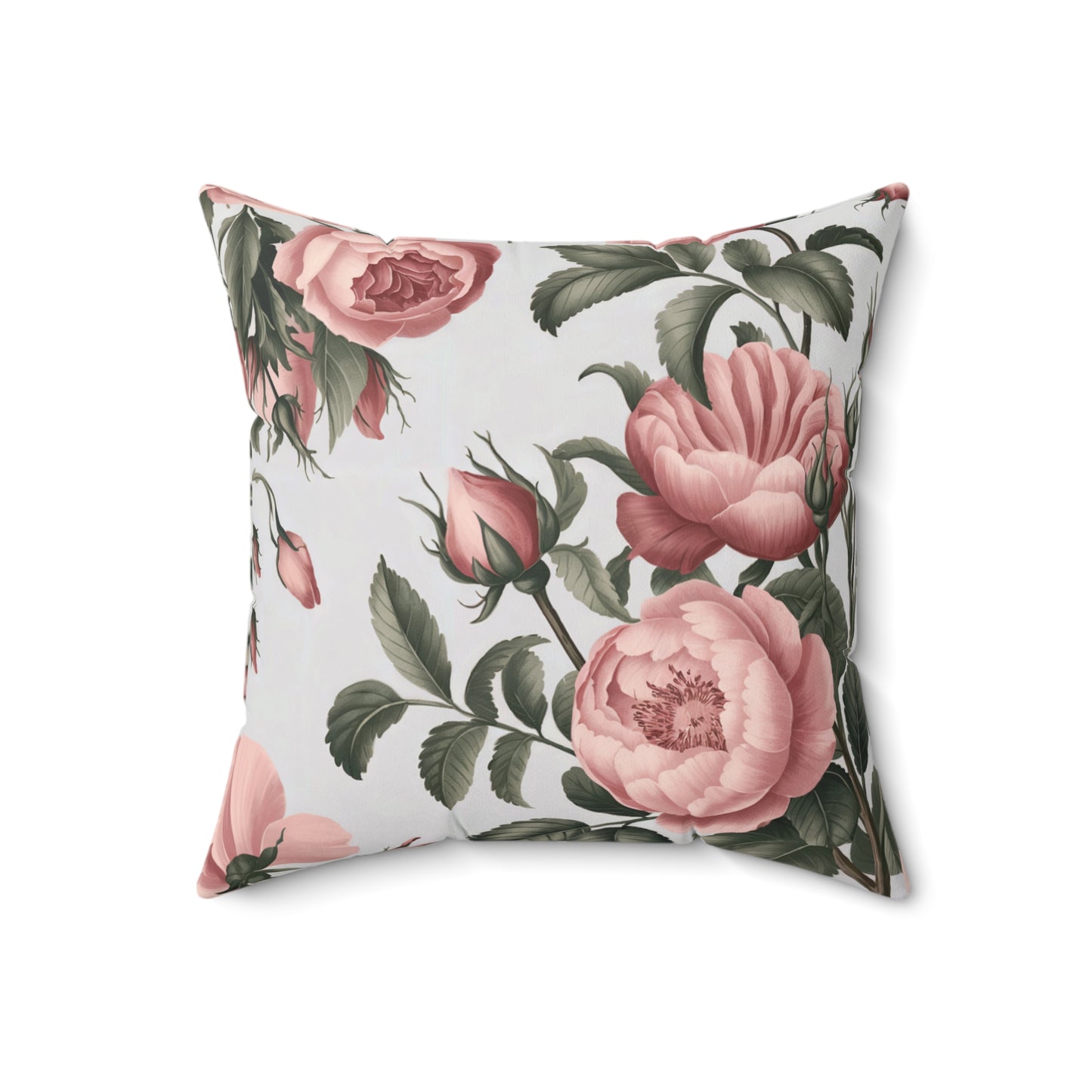 Pink Floral Throw Pillow