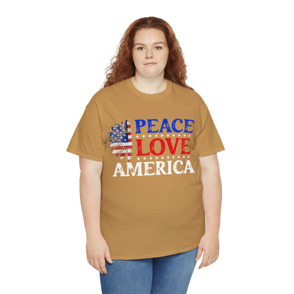 "Peace, Love, America" T-Shirt - Weave Got Gifts - Unique Gifts You Won’t Find Anywhere Else!