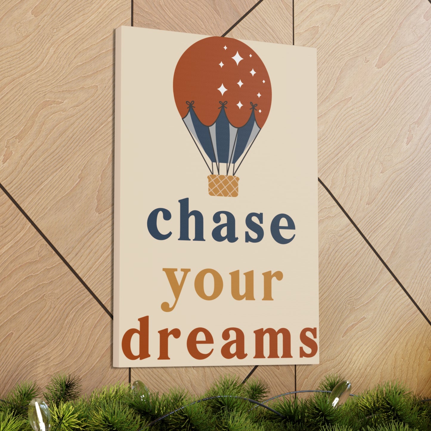 Light tan nursery wall art featuring motivational text
