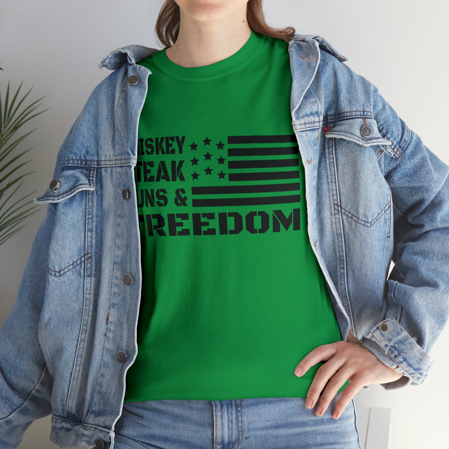 "Whiskey, Steak, Guns & Freedom" T-Shirt - Weave Got Gifts - Unique Gifts You Won’t Find Anywhere Else!