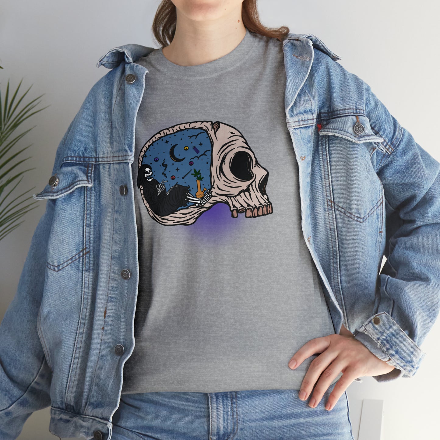 "Grim Reaper Inside Skull Smoking Cannabis" T-Shirt - Weave Got Gifts - Unique Gifts You Won’t Find Anywhere Else!