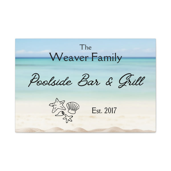 Custom "Family Poolside Bar & Grill" Wall Art - Weave Got Gifts - Unique Gifts You Won’t Find Anywhere Else!