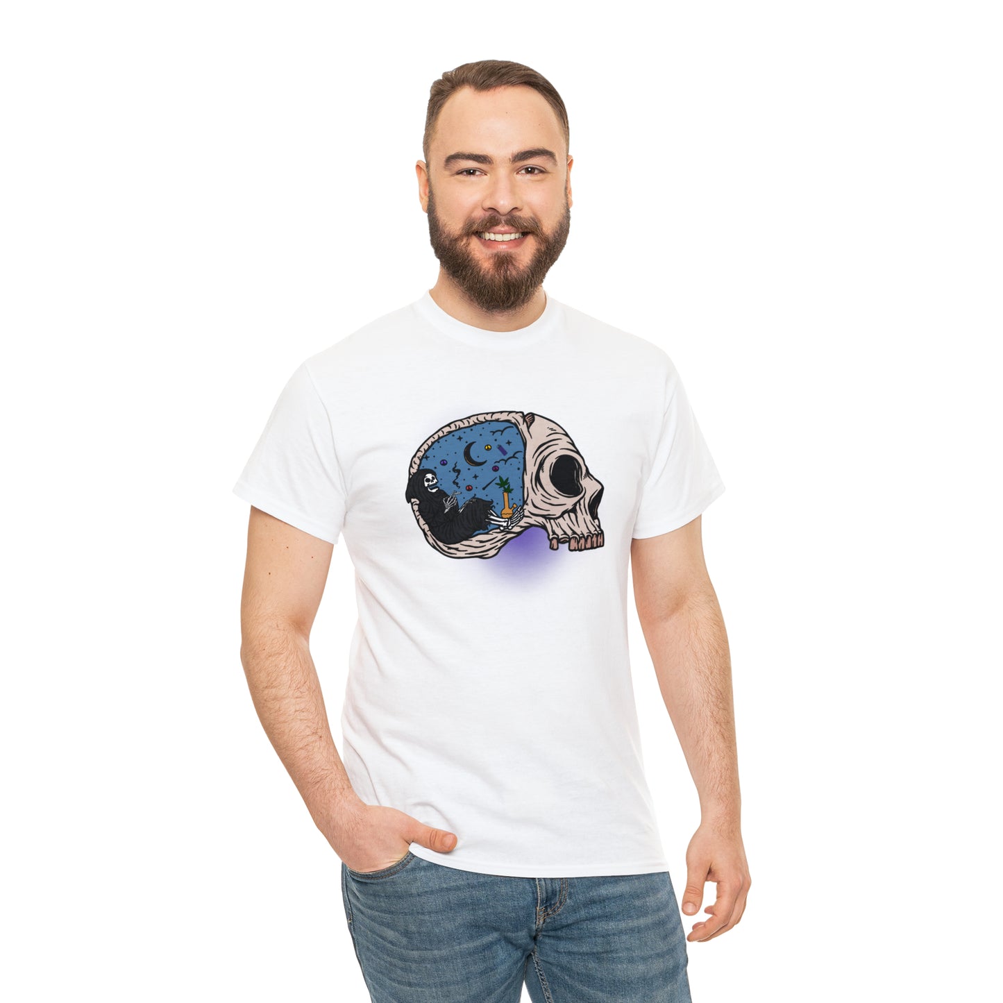 "Grim Reaper Inside Skull Smoking Cannabis" T-Shirt - Weave Got Gifts - Unique Gifts You Won’t Find Anywhere Else!