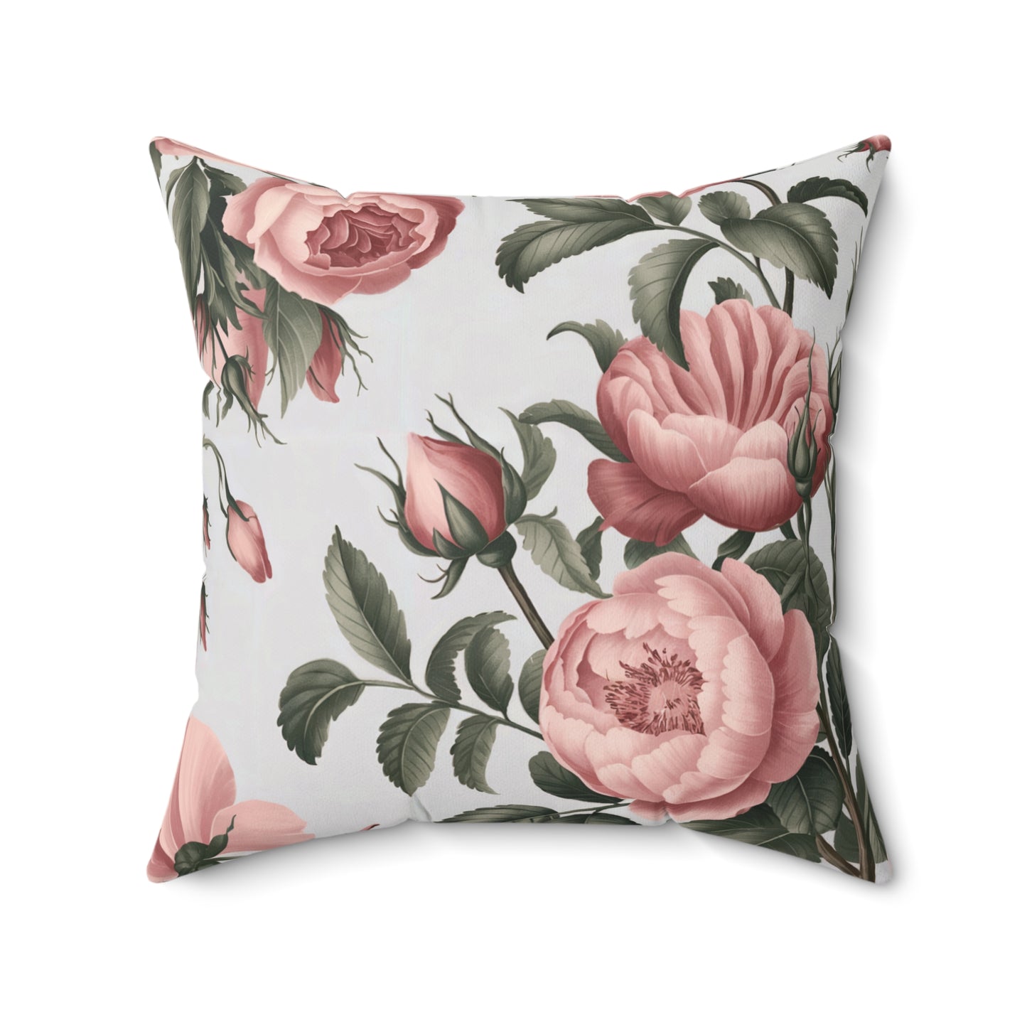 Pink Floral Throw Pillow