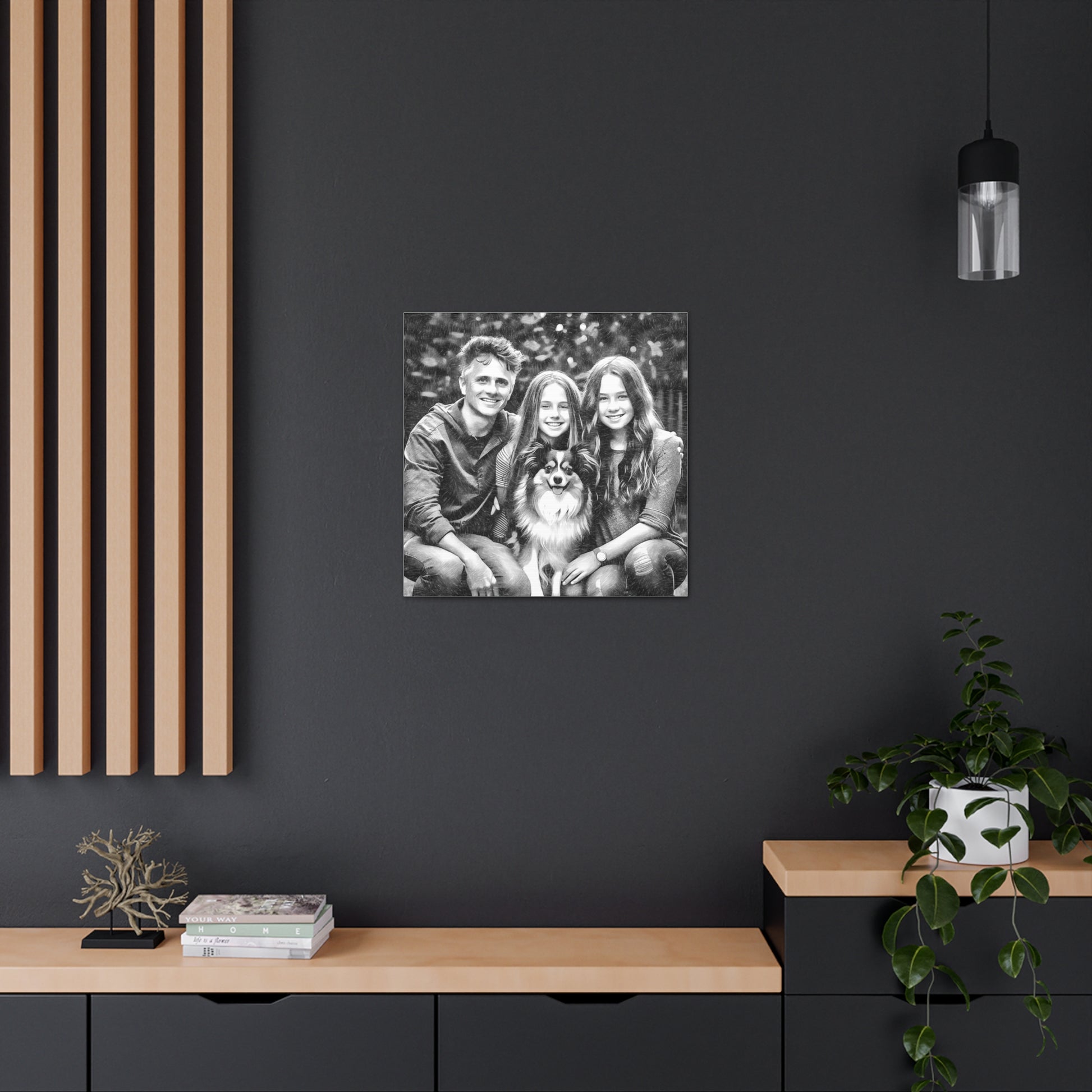 "Black & White Family Photo" Custom Wall Art - Weave Got Gifts - Unique Gifts You Won’t Find Anywhere Else!