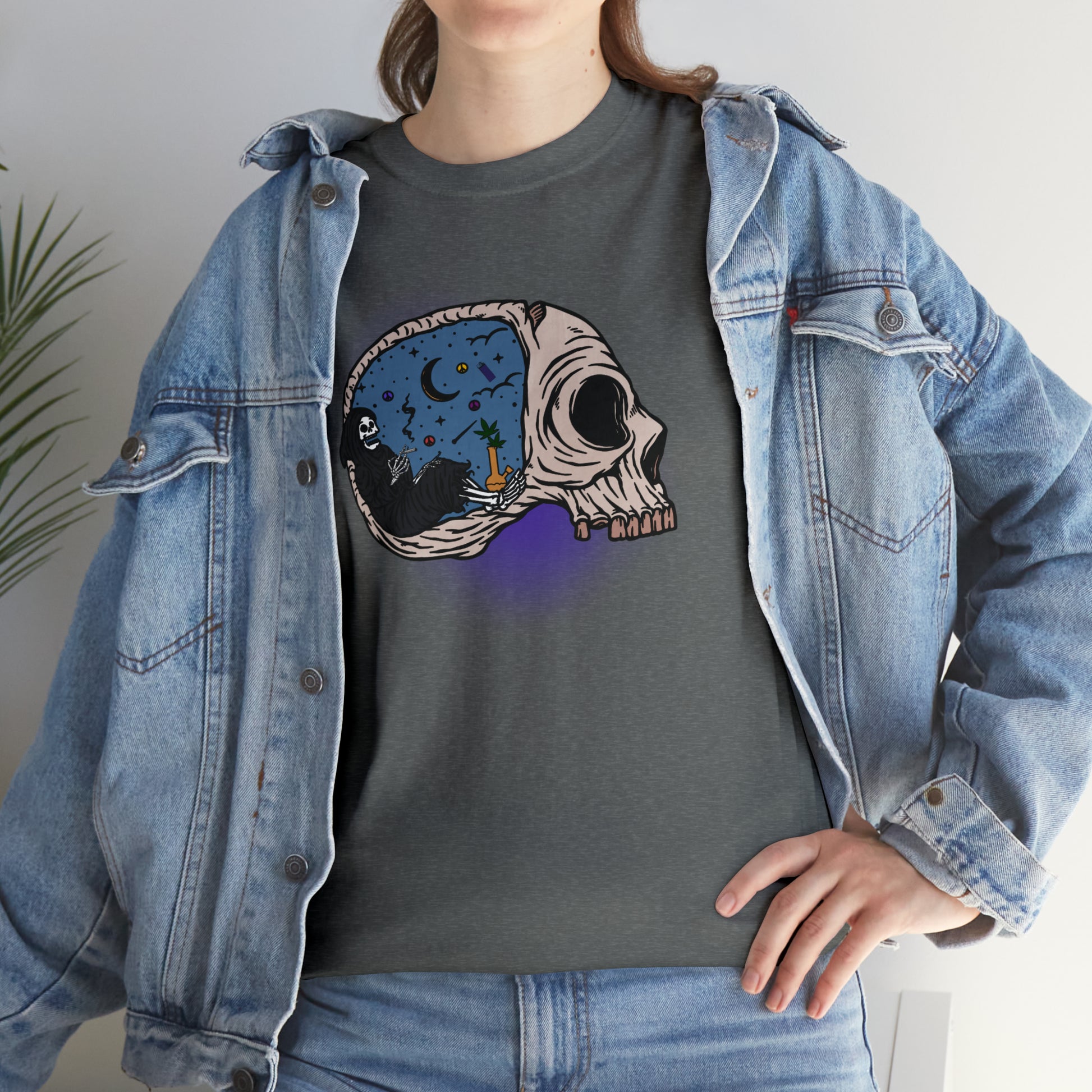 "Grim Reaper Inside Skull Smoking Cannabis" T-Shirt - Weave Got Gifts - Unique Gifts You Won’t Find Anywhere Else!