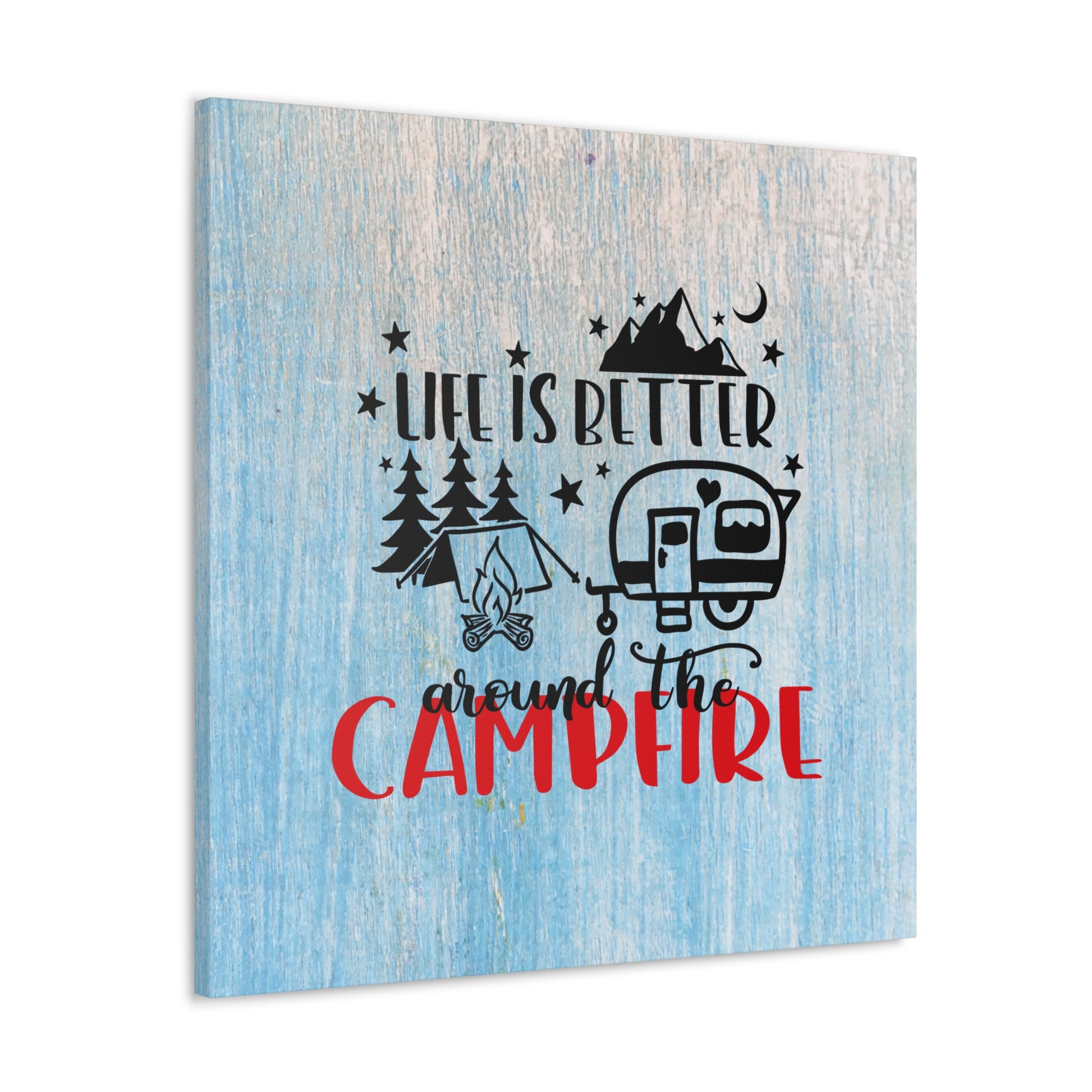 Rustic camper wall art with wood look
