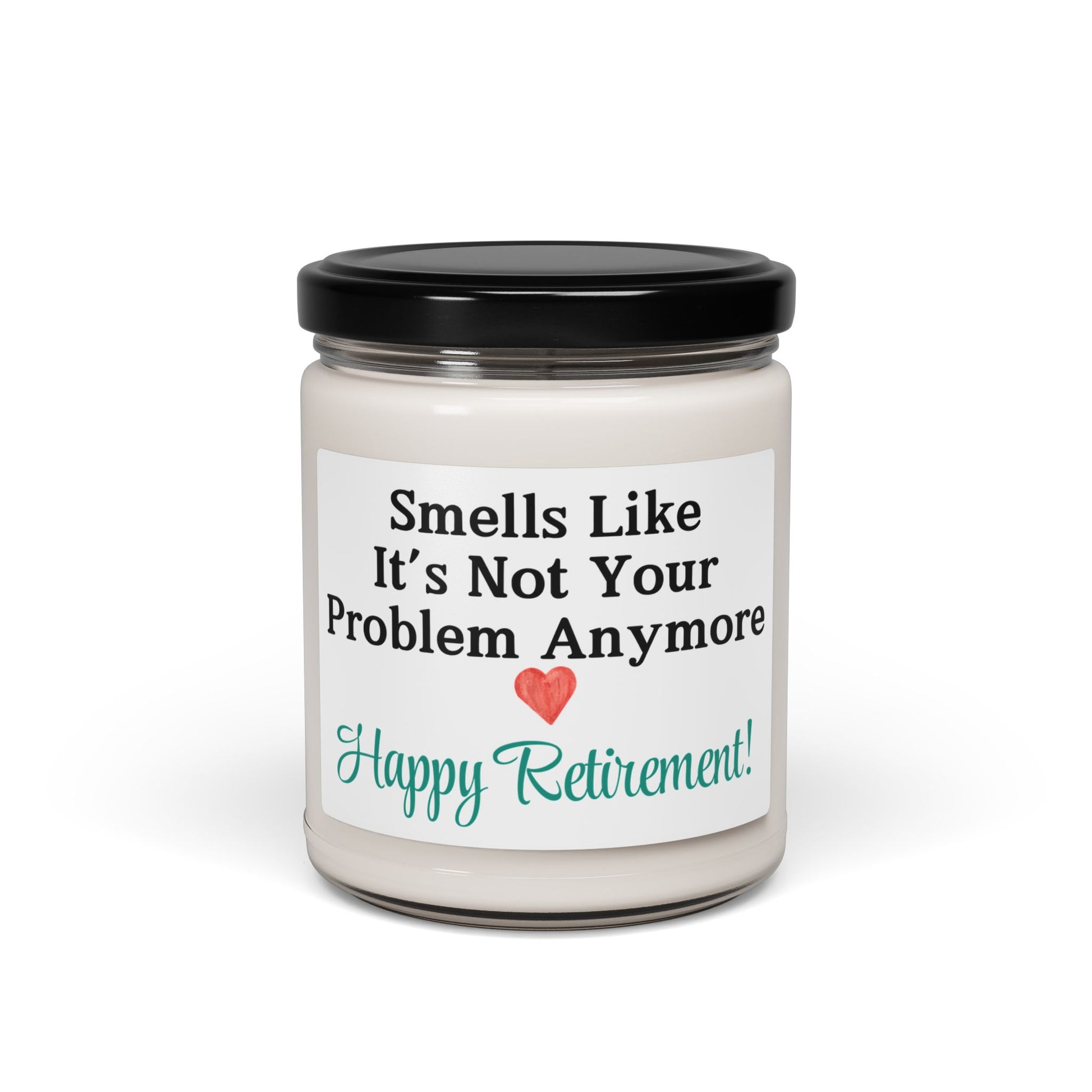 Funny candle in a glass jar for retirement celebrations.
