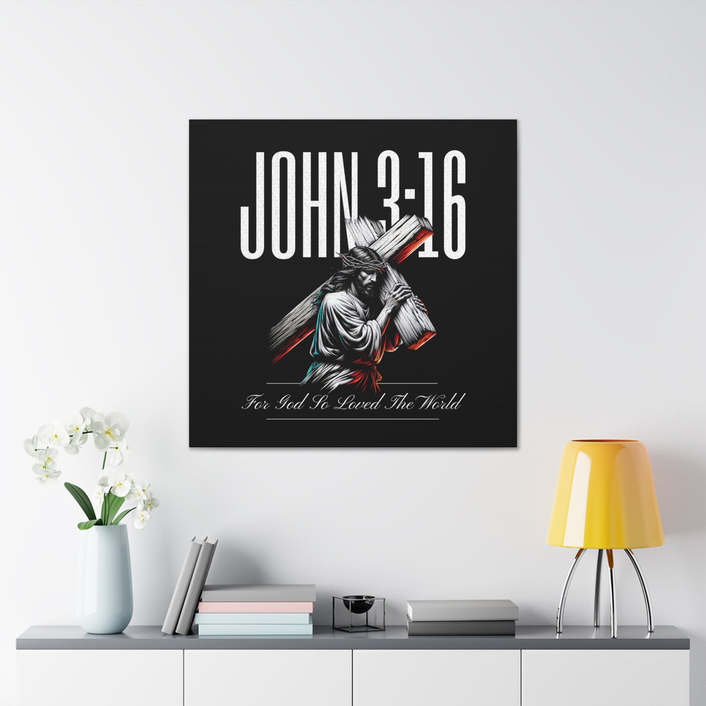 Inspirational gift idea with John 3:16 wall art for faith lovers
