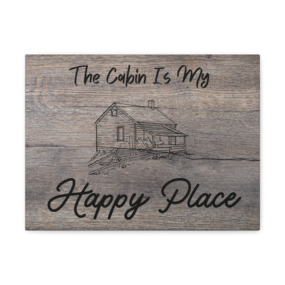 "The Cabin Is My Happy Place" Wall Art - Weave Got Gifts - Unique Gifts You Won’t Find Anywhere Else!