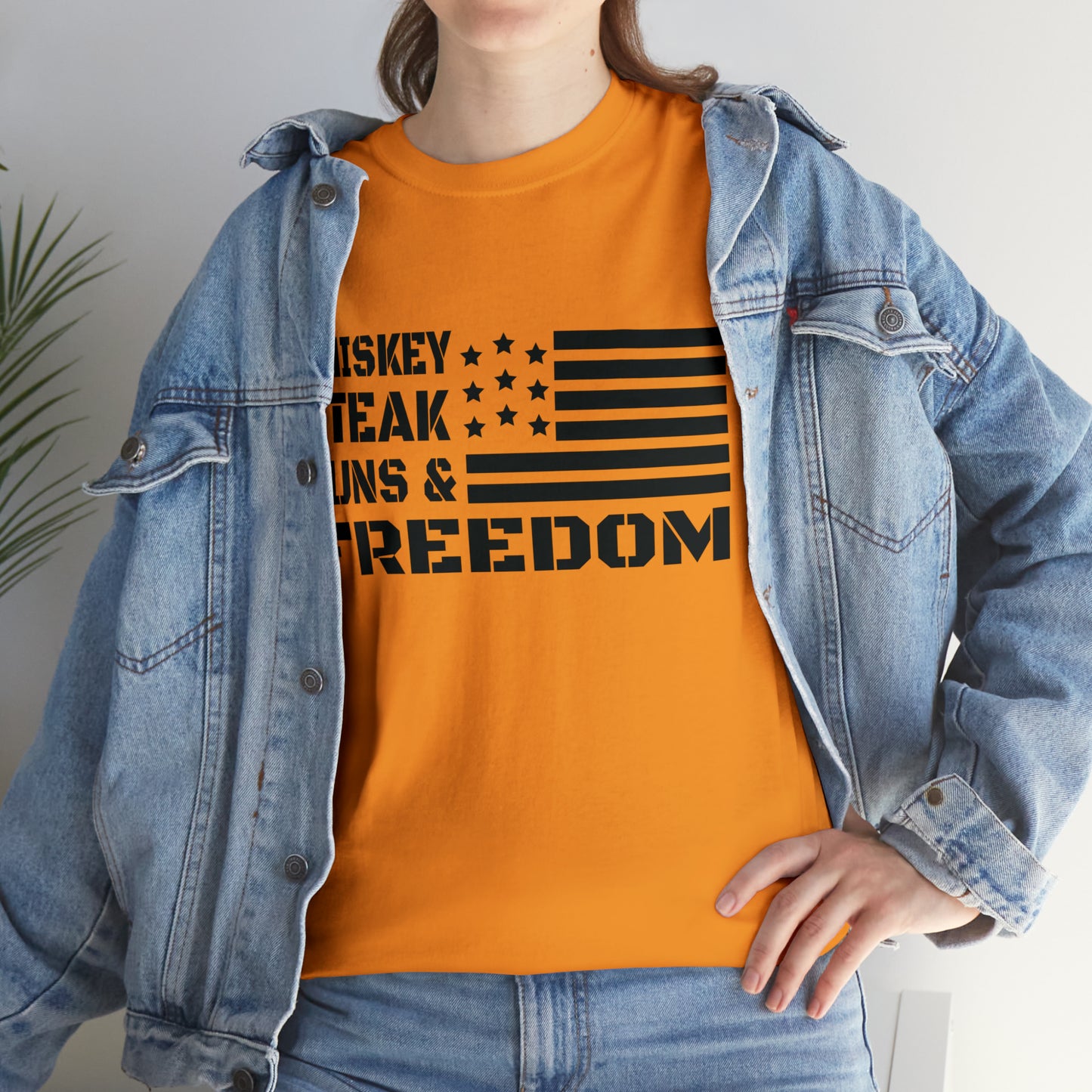 "Whiskey, Steak, Guns & Freedom" T-Shirt - Weave Got Gifts - Unique Gifts You Won’t Find Anywhere Else!