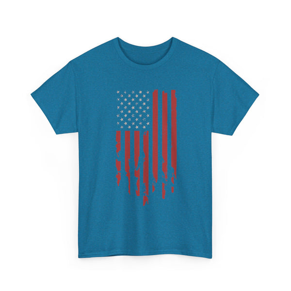 Durable patriotic t-shirt with rustic flag