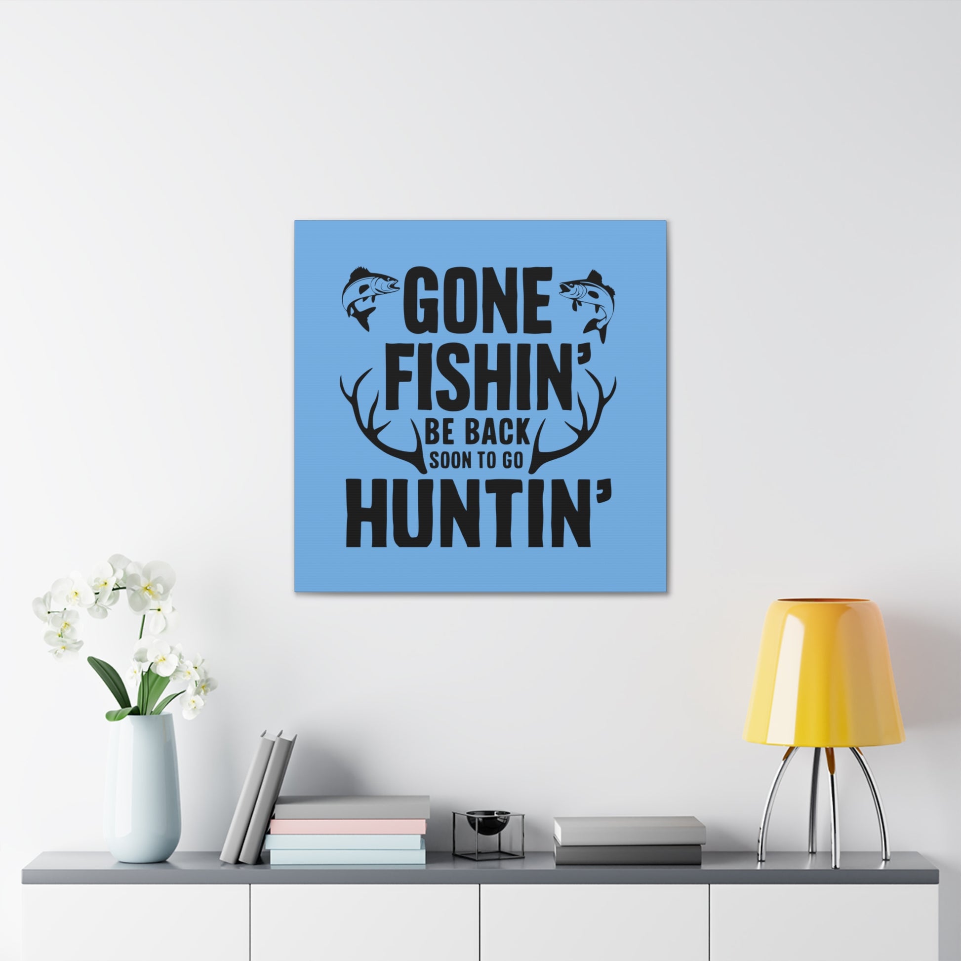 "Fishing and Hunting Themed Canvas Art Decor"