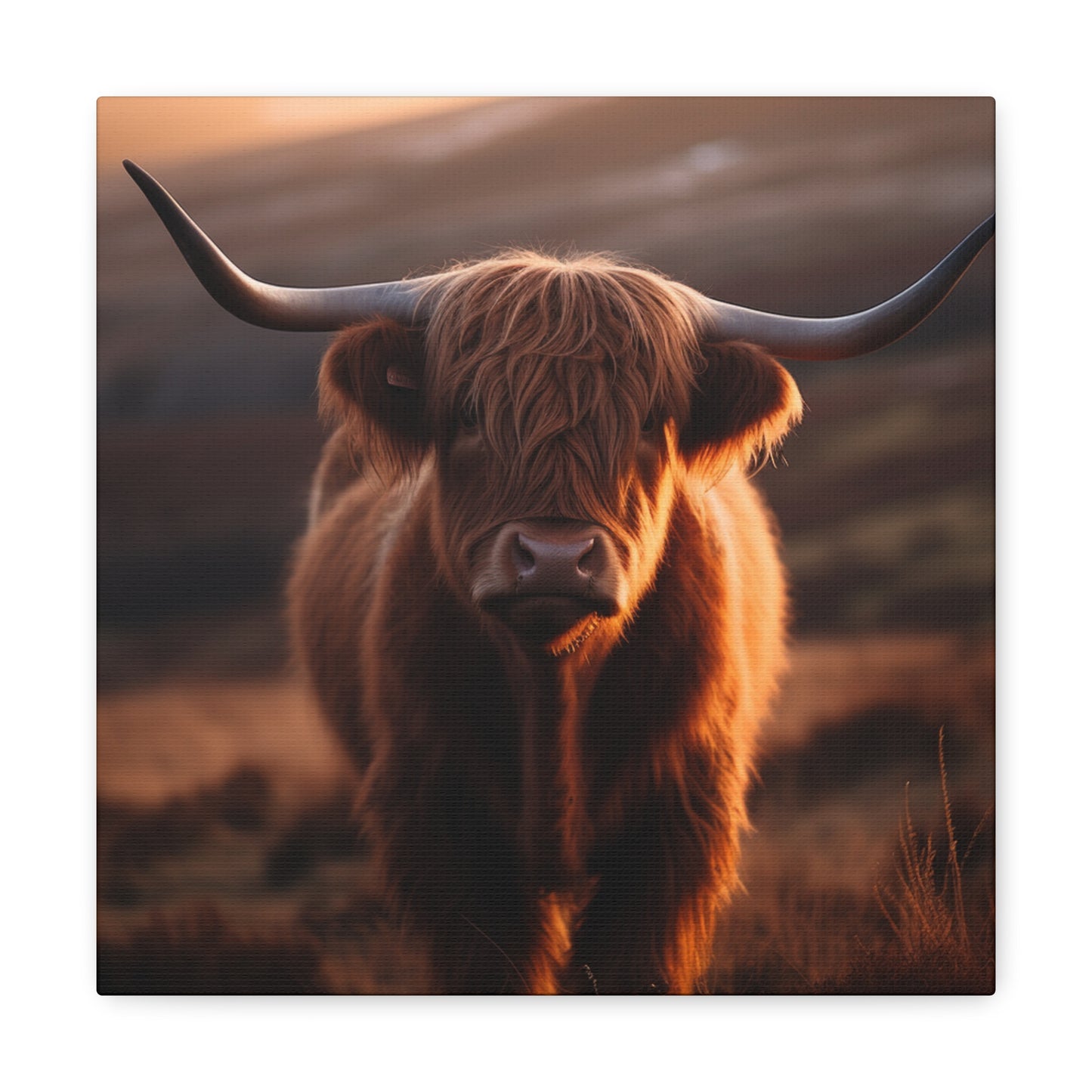 Rustic highland cow wall art for home decor
