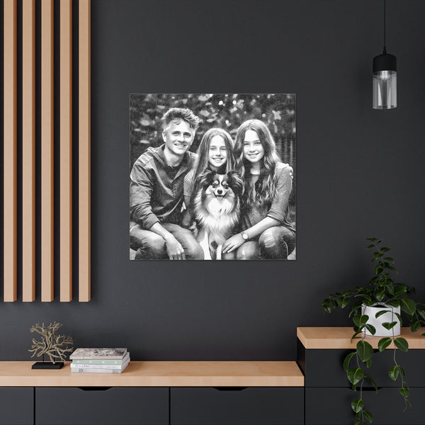 "Black & White Family Photo" Custom Wall Art - Weave Got Gifts - Unique Gifts You Won’t Find Anywhere Else!