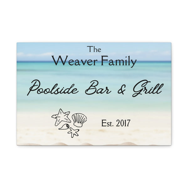 Custom "Family Poolside Bar & Grill" Wall Art - Weave Got Gifts - Unique Gifts You Won’t Find Anywhere Else!