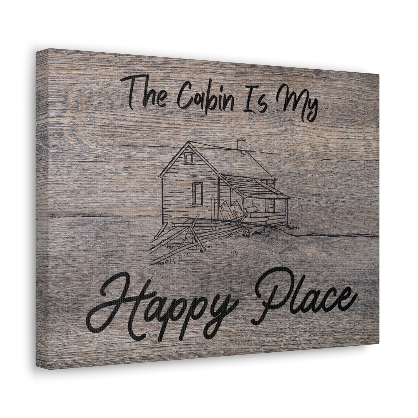 "The Cabin Is My Happy Place" Wall Art - Weave Got Gifts - Unique Gifts You Won’t Find Anywhere Else!