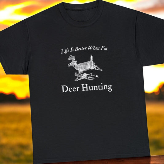 Deer hunting t-shirt with buck graphic
