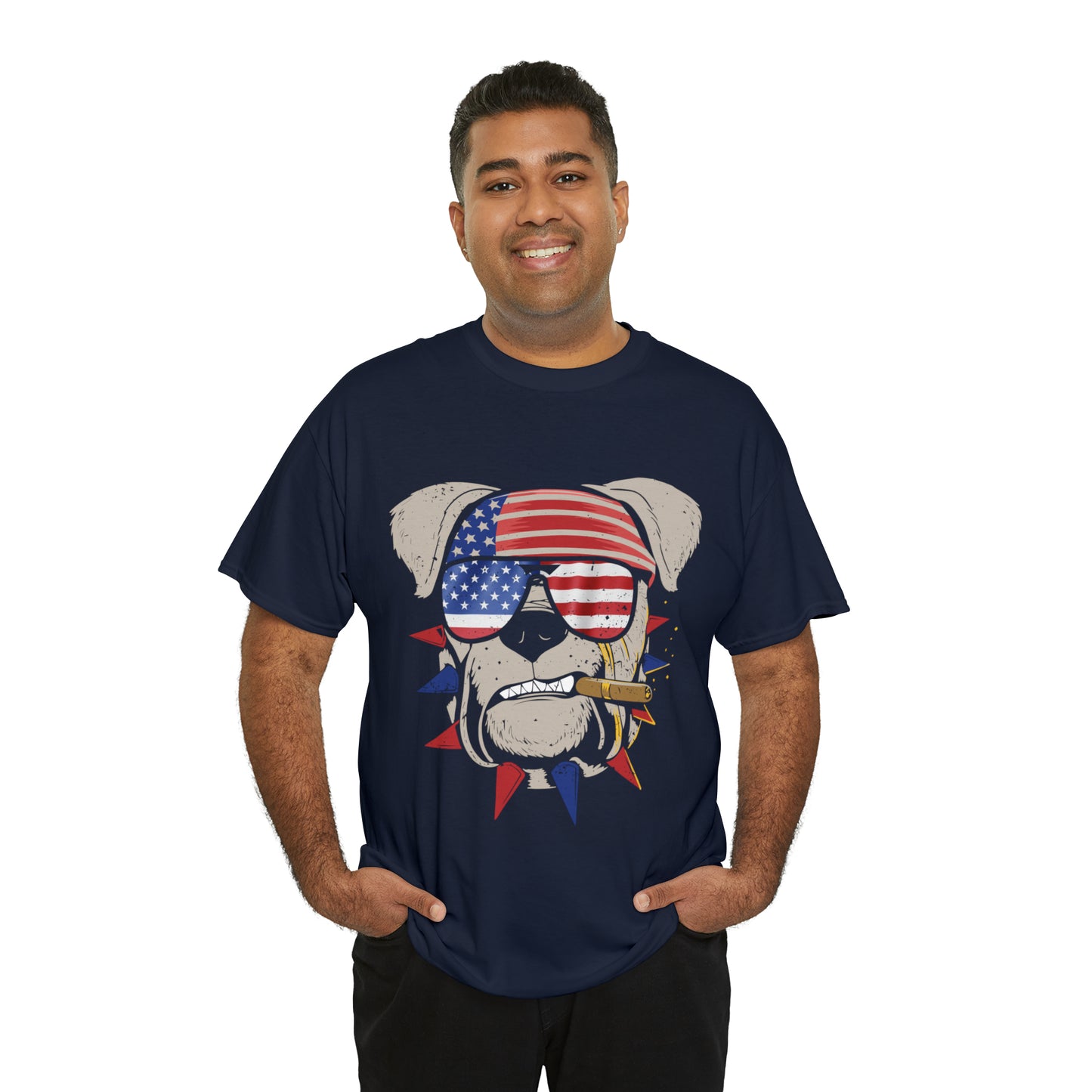 "Patriotic Pup With Cigar" T-Shirt - Weave Got Gifts - Unique Gifts You Won’t Find Anywhere Else!