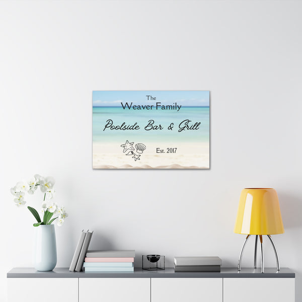 Custom "Family Poolside Bar & Grill" Wall Art - Weave Got Gifts - Unique Gifts You Won’t Find Anywhere Else!