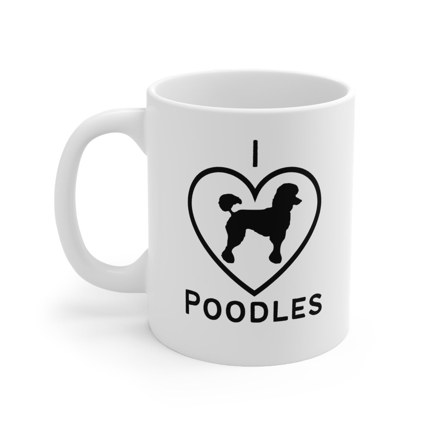 Dog lover coffee mug with poodle design
