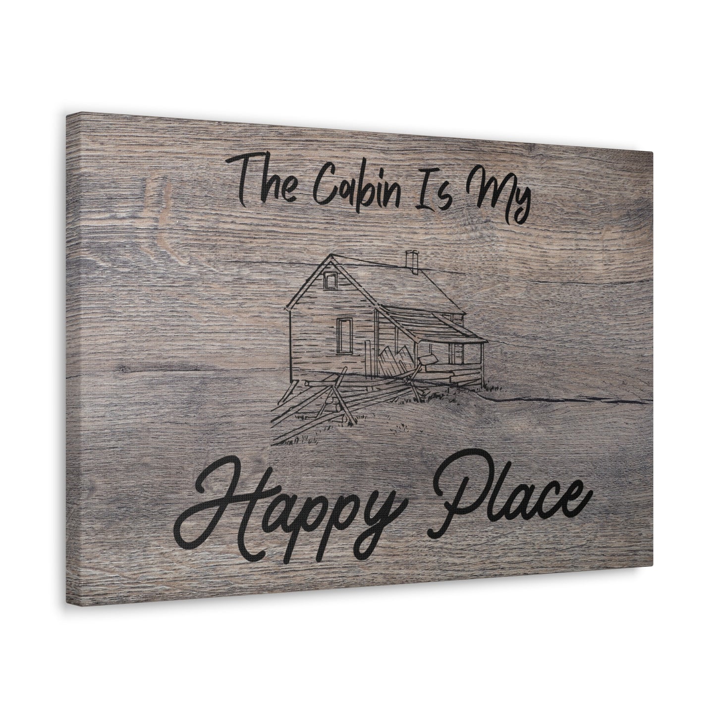 "The Cabin Is My Happy Place" Wall Art - Weave Got Gifts - Unique Gifts You Won’t Find Anywhere Else!