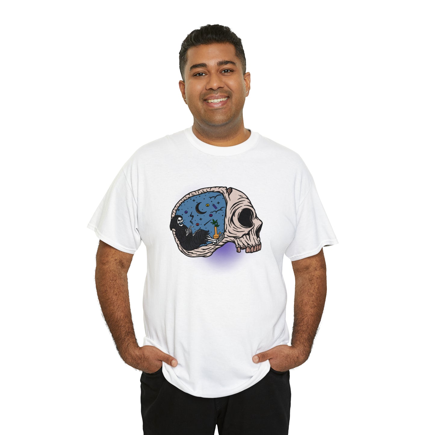 "Grim Reaper Inside Skull Smoking Cannabis" T-Shirt - Weave Got Gifts - Unique Gifts You Won’t Find Anywhere Else!